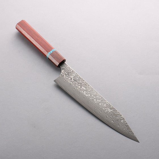 Yoshimi Kato SG2 Black Damascus Kiritsuke Gyuto 210mm Padoauk(Turquoise Ring) Handle - Seisuke Knife
