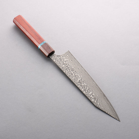 Yoshimi Kato SG2 Black Damascus Kiritsuke Gyuto 210mm Padoauk(Turquoise Ring) Handle - Seisuke Knife