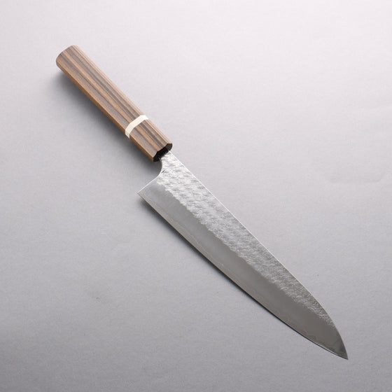 Yoshimi Kato Minamo SG2 Hammered Gyuto 240mm Sandalwood with White Ring Handle - Seisuke Knife