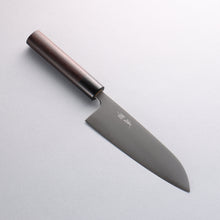  Seisuke Blue Super Santoku 165mm Rosewood (Ferrule: Black Pakka Wood) Handle - Seisuke Knife