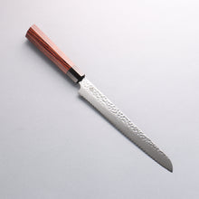  Seki Kanetsugu VG10 Hammered Bread Slicer 210mm Heptagonal Pakkawood Handle - Seisuke Knife
