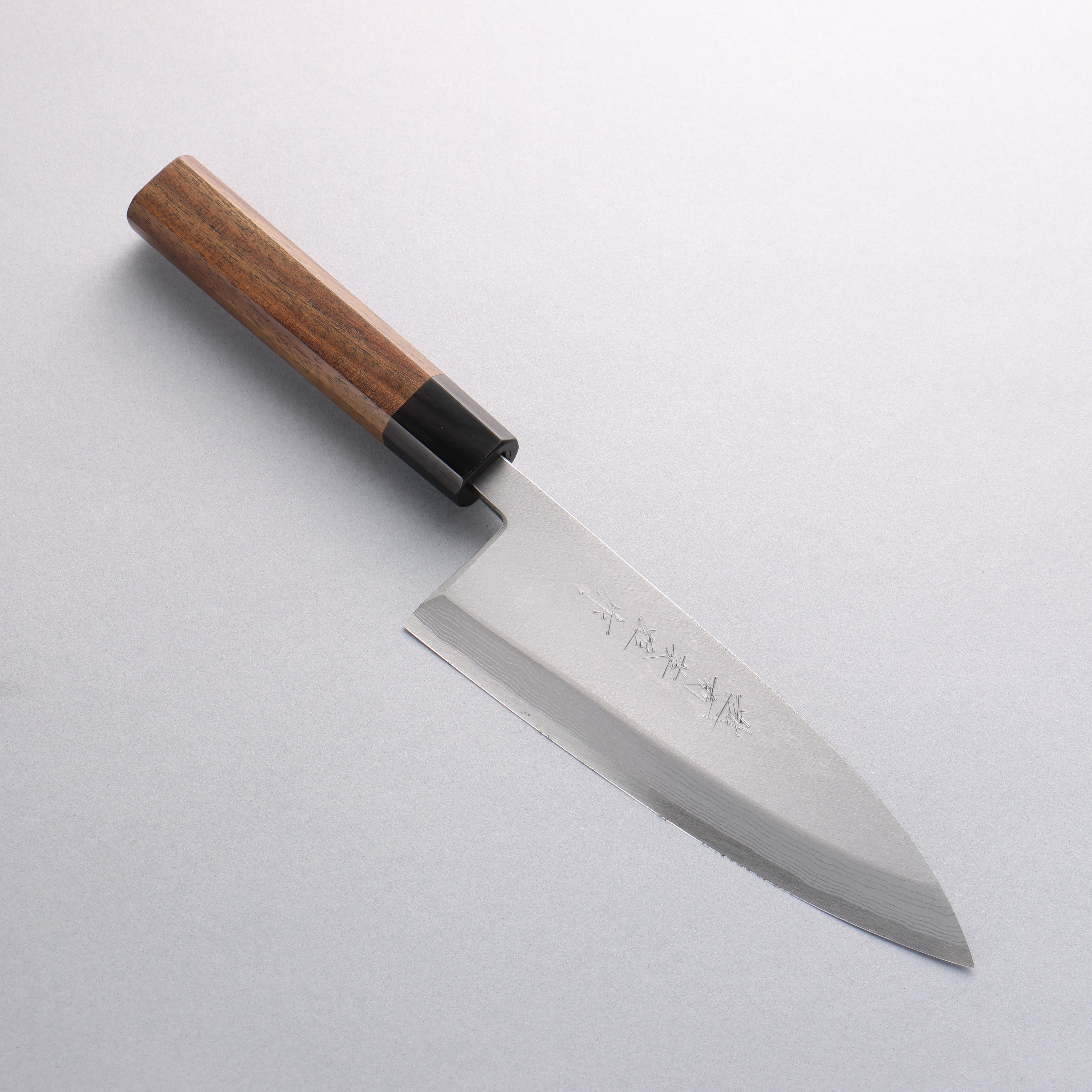Hideo Kitaoka Blue Steel No.2 Damascus Deba Japanese Chef Knife 180mm