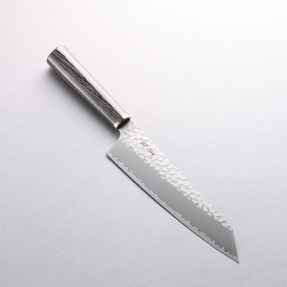 Seisuke VG10 Hammered Kiritsuke Gyuto 180mm Charcoal Gray Pakka wood Handle - Seisuke Knife