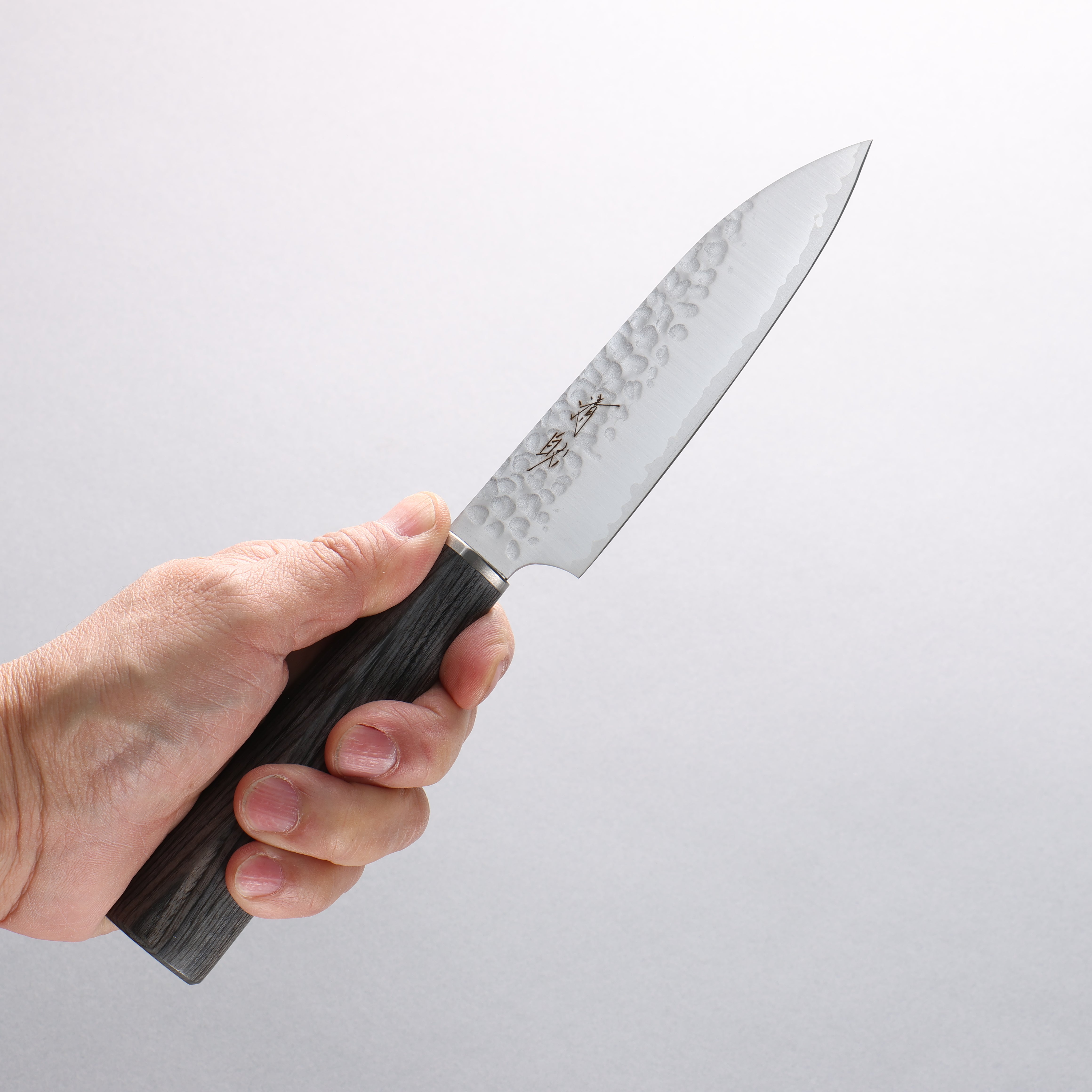 Seisuke VG10 Hammered Petty-Utility 120mm Charcoal Gray Pakkawood Handle - Seisuke Knife