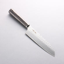  Seisuke VG10 Hammered Santoku 165mm Charcoal Gray Pakkawood Handle - Seisuke Knife