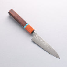  Yoshimi Kato SG2 Black Damascus Petty-Utility 120mm Rosewood (Turquoise Ring) Handle - Seisuke Knife