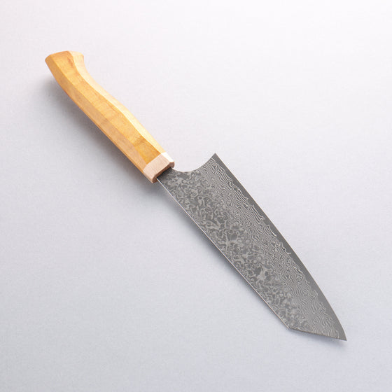 Yoshimi Kato VG10 Black Damascus Bunka 170mm Western style (yellow) Handle - Seisuke Knife