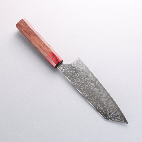 Yoshimi Kato SG2 Damascus Migaki Polish Finish Bunka 170mm Honduras (ferrule: Red Pakka wood) Handle - Seisuke Knife