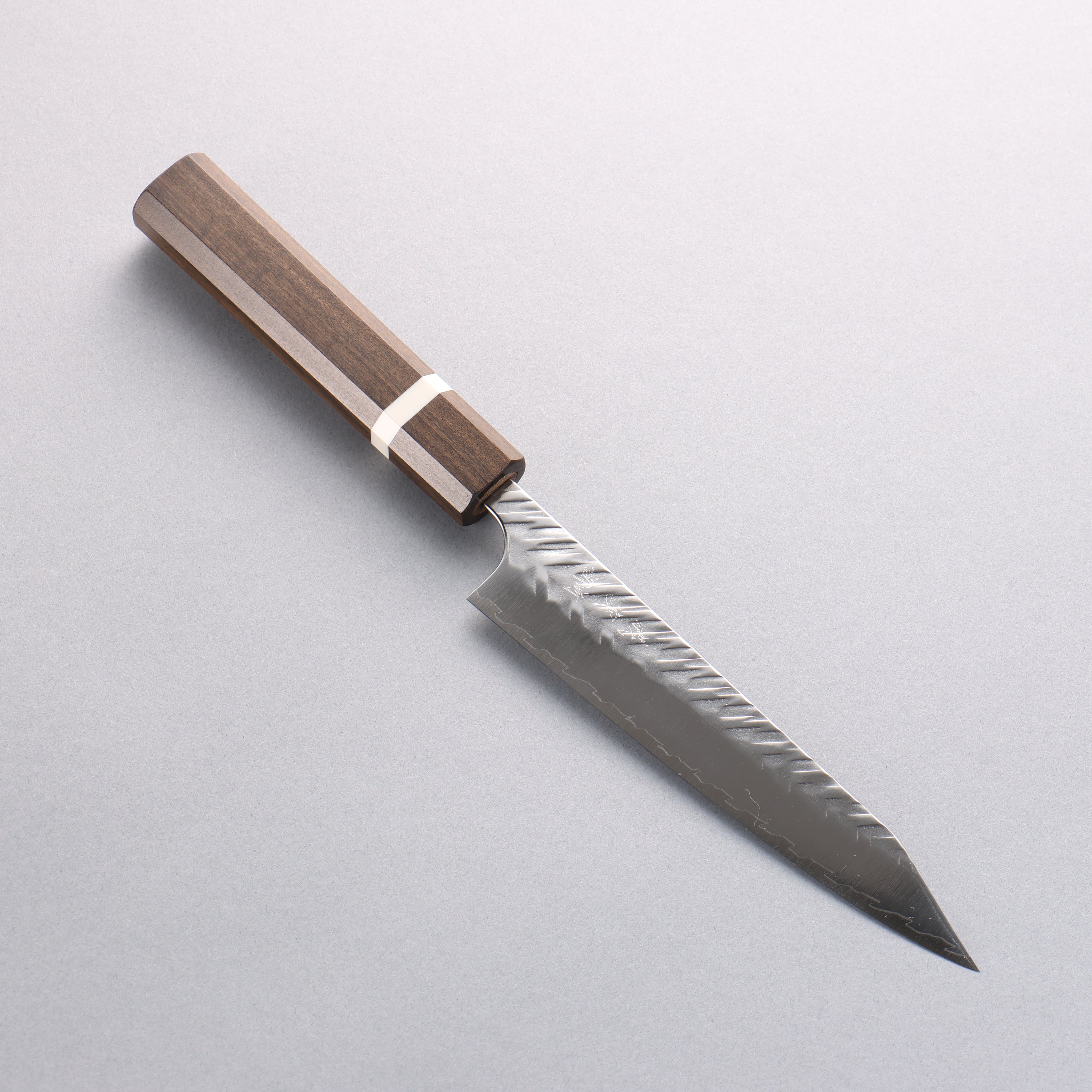 Yoshimi Kato SPG STRIX Hammered (V) Kiritsuke Petty-Utility 150mm Black Persimmon Black Lacquered Handle - Seisuke Knife