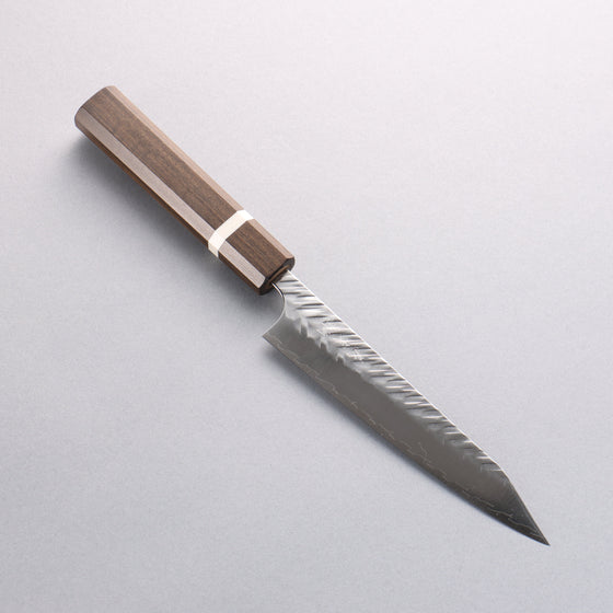 Yoshimi Kato SPG STRIX Hammered (V) Kiritsuke Petty-Utility 150mm Black Persimmon Black Lacquered Handle - Seisuke Knife