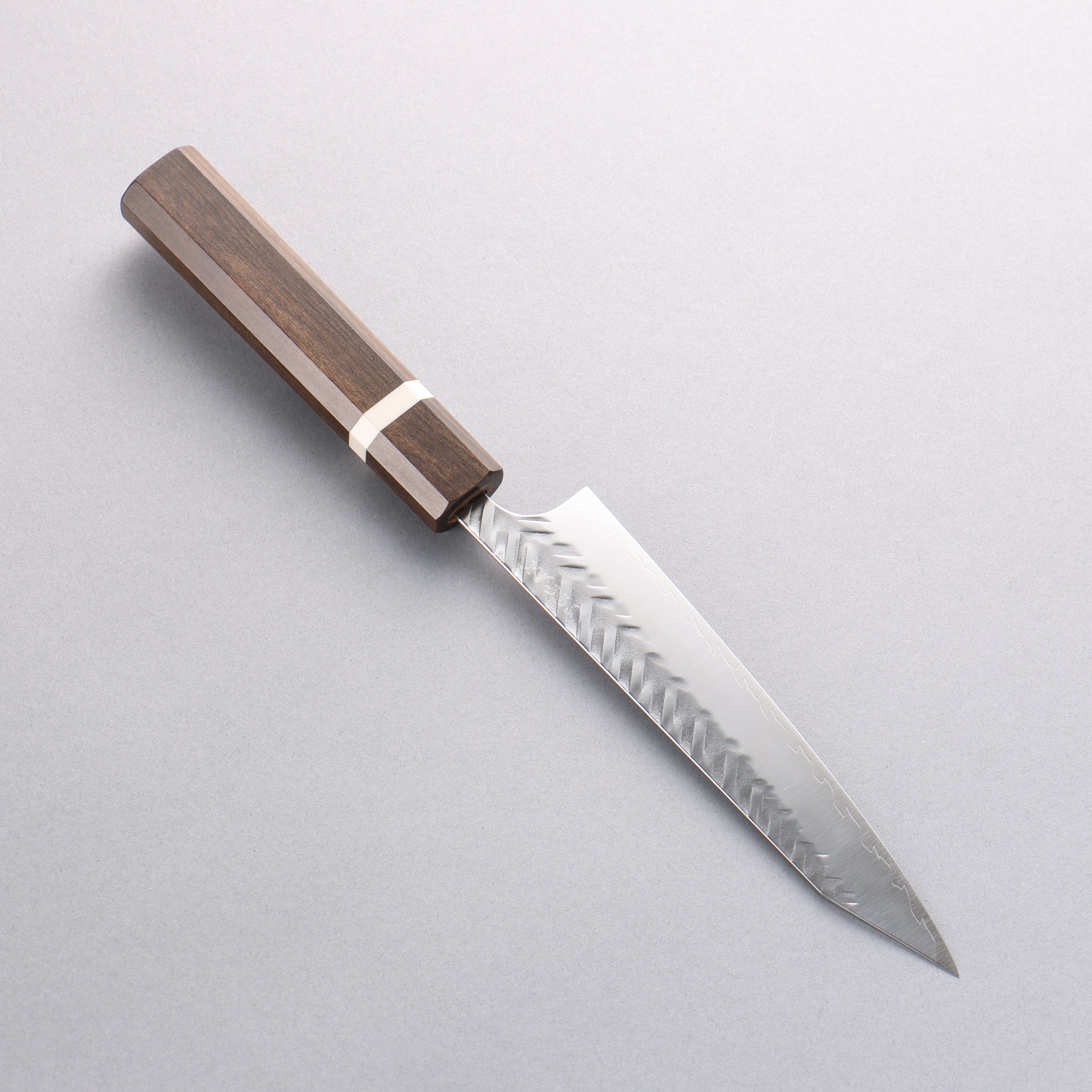 Yoshimi Kato SPG STRIX Hammered (V) Kiritsuke Petty-Utility 150mm Black Persimmon Black Lacquered Handle - Seisuke Knife