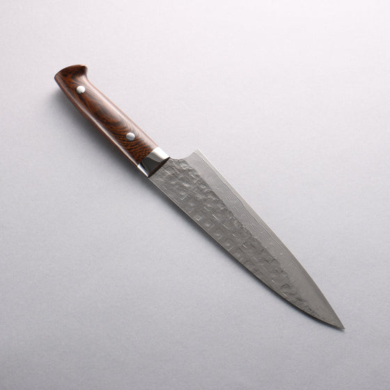 Takeshi Saji VG10 Hammered Damascus Cross Gyuto 180mm Ironwood Handle - Seisuke Knife