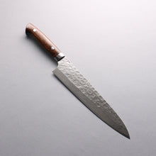  Takeshi Saji VG10 Hammered Damascus Cross Gyuto 240mm Ironwood Handle - Seisuke Knife