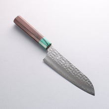  Yu Kurosaki Senko Ryu SG2 Hammered Santoku 170mm Rosewood (ferrule: Green Pakka wood) Handle - Seisuke Knife