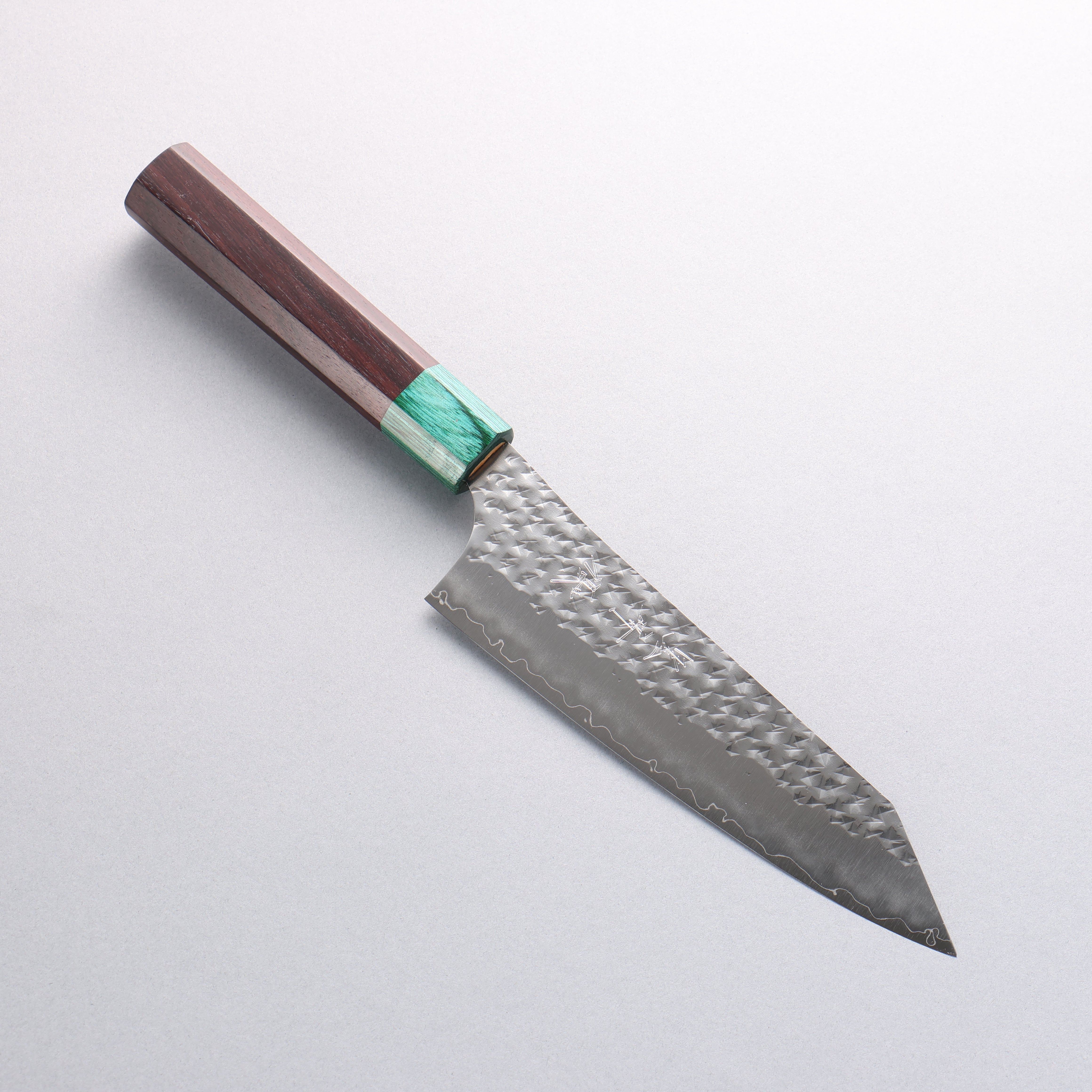 Yu Kurosaki Senko Ei SG2 Hammered Bunka 170mm Rosewood (ferrule: Green Pakka wood) Handle - Seisuke Knife