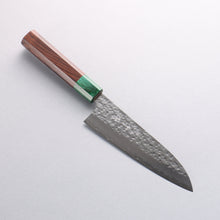  Yu Kurosaki Senko Ryu SG2 Hammered Small Santoku 150mm Rosewood (ferrule: Green Pakka wood) Handle - Seisuke Knife