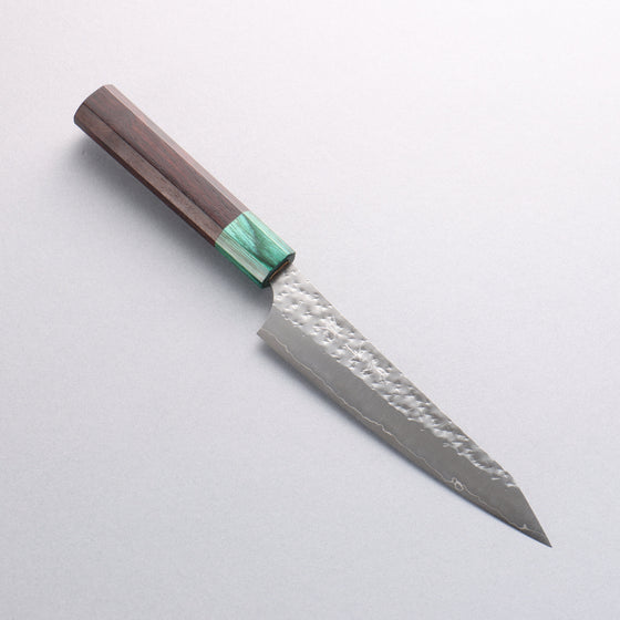 Yu Kurosaki Senko Ei SG2 Hammered Petty-Utility 150mm Shitan (ferrule: Green Pakka wood) Handle - Seisuke Knife