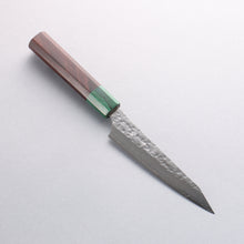  Yu Kurosaki Senko Ei SG2 Hammered Petty-Utility 130mm Shitan (ferrule: Green Pakka wood) Handle - Seisuke Knife