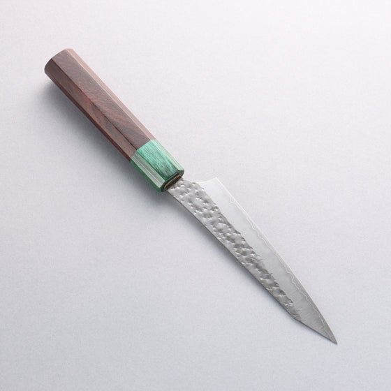 Yu Kurosaki Senko Ei SG2 Hammered Petty-Utility 130mm Shitan (ferrule: Green Pakka wood) Handle - Seisuke Knife