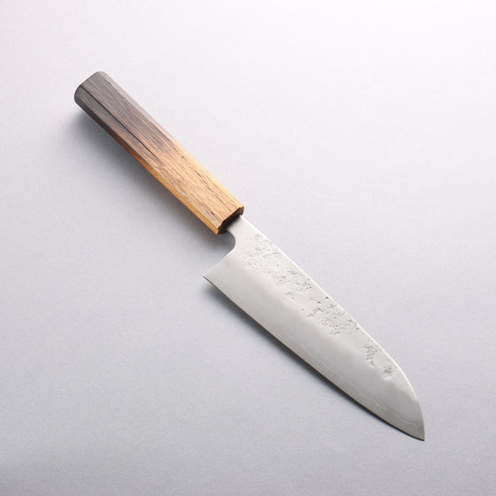 Oul Silver Steel No.3 Nashiji Santoku 165mm Burnt Oak Handle - Seisuke Knife