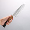 Oul Silver Steel No.3 Nashiji Santoku 165mm Burnt Oak Handle - Seisuke Knife - Slide 5