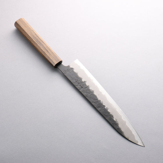 Oul Blue Super Black Nashiji Gyuto 240mm Oak Handle - Seisuke Knife