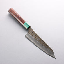  Yu Kurosaki Senko Ei Blue Super Hammered Black Finished Bunka 170mm Rosewood (ferrule: Green Pakka wood) Handle - Seisuke Knife