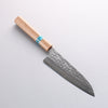 Yu Kurosaki Senko Ei SG2 Hammered Small Santoku 150mm Olive Tree(Turquoise Ring) Handle - Seisuke Knife - Slide 1