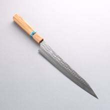  Yu Kurosaki Senko Ei SG2 Hammered Sujihiki 240mm Olive Tree(Turquoise Ring) Handle - Seisuke Knife