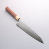 Yoshimi Kato Silver Steel No.3 Hammered(Maru) Gyuto 240mm Honduras (ferrule: White Pakka wood) Handle - Seisuke Knife - Slide 1