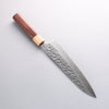 Yoshimi Kato Silver Steel No.3 Hammered(Maru) Gyuto 210mm Honduras (ferrule: White Pakka wood) Handle - Seisuke Knife - Slide 1