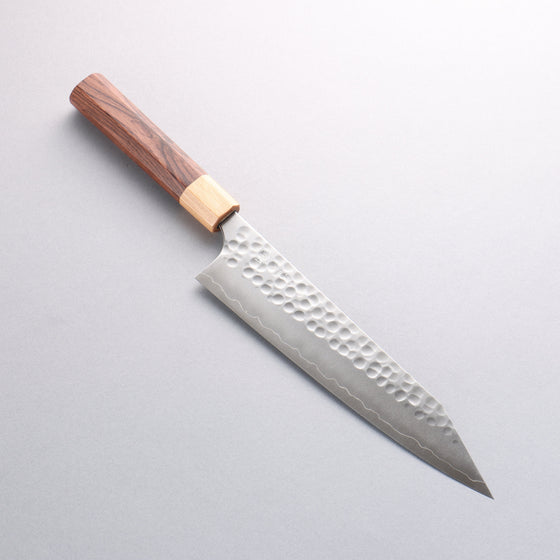 Yoshimi Kato Silver Steel No.3 Hammered(Maru) Kiritsuke Gyuto 210mm Honduras (ferrule: White Pakka wood) Handle - Seisuke Knife