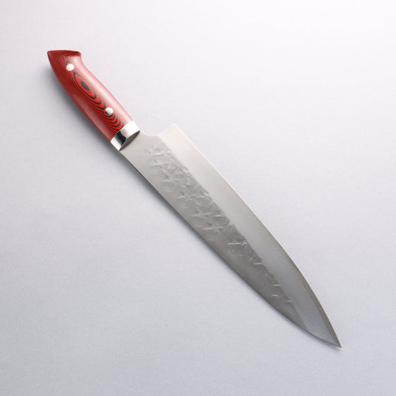 Takeshi Saji SRS13 Hammered Gyuto 240mm Red Micarta Handle - Seisuke Knife