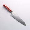 Takeshi Saji New Nomura Style SRS13 Hammered Gyuto 180mm Red and Black Micarta Handle - Seisuke Knife - Slide 2