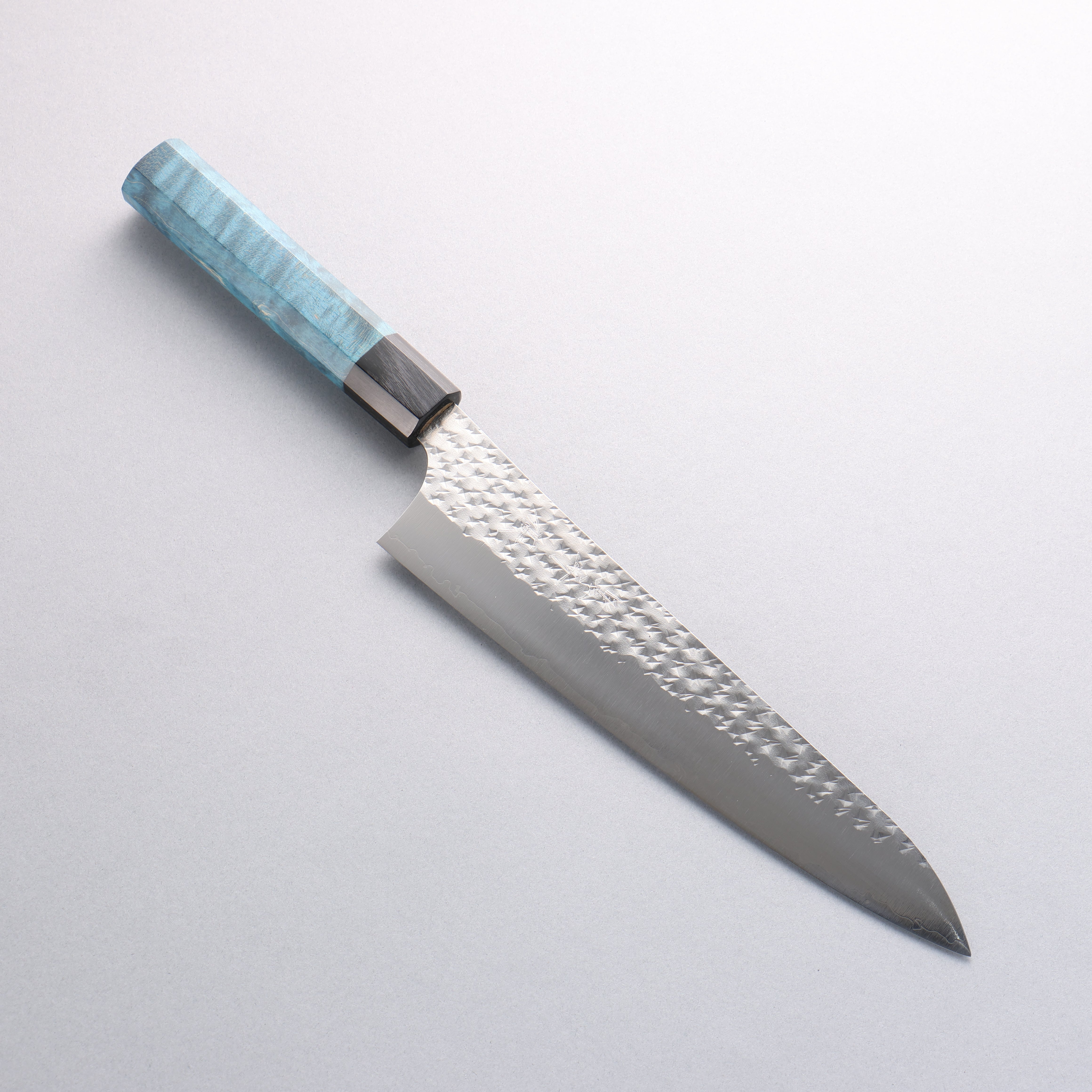 Yu Kurosaki Senko Ryu SG2 Hammered Gyuto 210mm Blue Stablized Wood (Ferrule: Black) Handle - Seisuke Knife