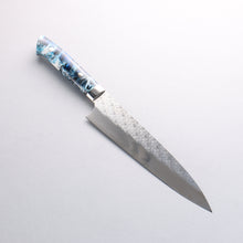  Takeshi Saji SPG STRIX Hammered Migaki Finished Gyuto 210mm White Blue Black Acrylic Handle - Seisuke Knife