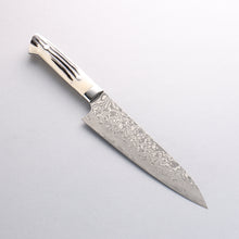  Takeshi Saji SG2 Black Damascus Gyuto 180mm White Deer Horn Handle - Seisuke Knife