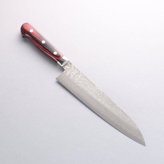 Yoshimi Kato VG10 Damascus Gyuto 210mm Red Pakka wood Handle - Seisuke Knife