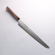  Sakai Takayuki Genbu AUS10 45 Layer Damascus Sakimaru Sujihiki 300mm Wenge Handle - Seisuke Knife