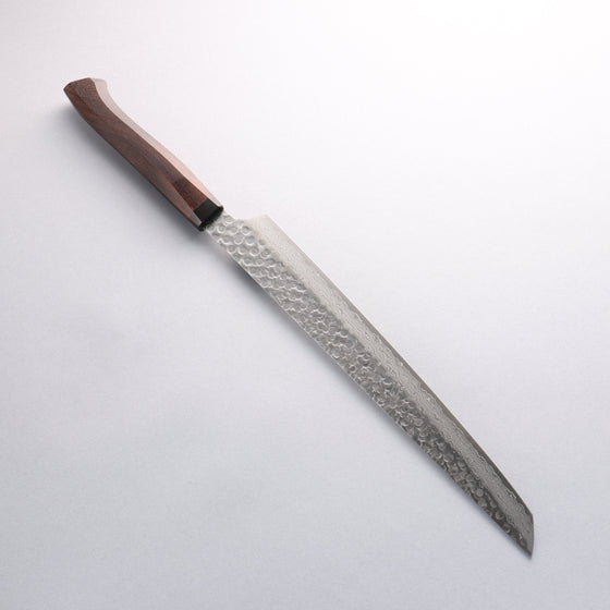 Sakai Takayuki Genbu AUS10 45 Layer Damascus Sakimaru Sujihiki 300mm Wenge Handle - Seisuke Knife