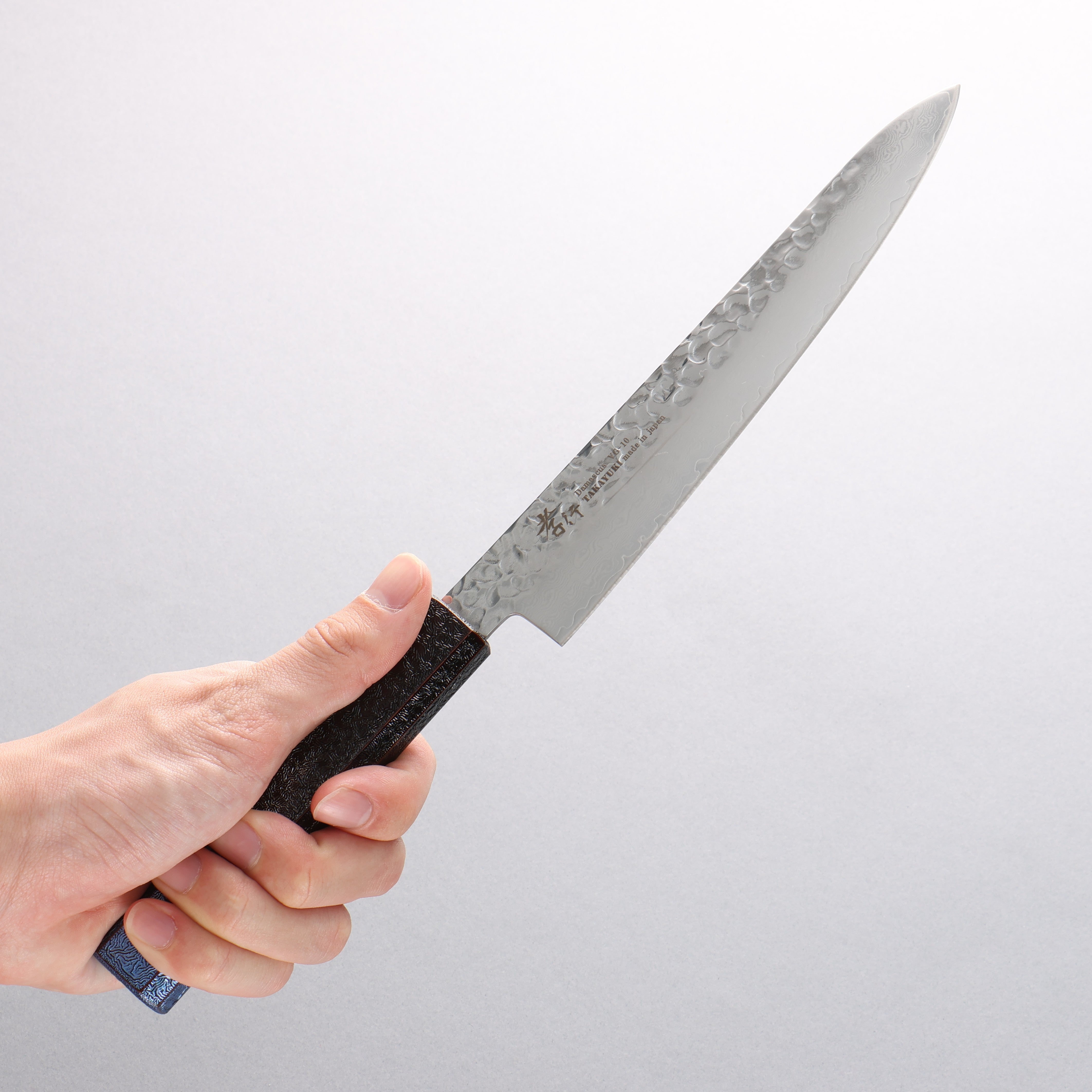 Sakai Takayuki Rinnou VG10 33 Layer Damascus Petty-Utility 180mm Blue Lacquered Handle - Seisuke Knife