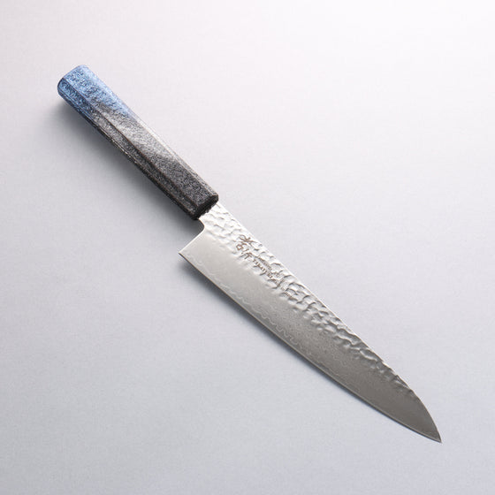 Sakai Takayuki Rinnou VG10 33 Layer Damascus Gyuto210mm Blue Lacquered Handle - Seisuke Knife