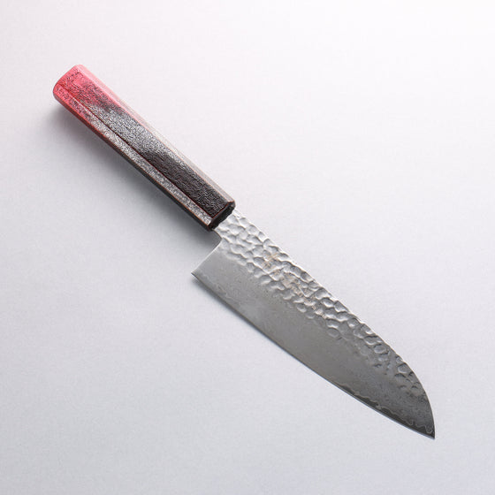 Sakai Takayuki Rinnou VG10 33 Layer Damascus Santoku170mm Red Lacquered Handle - Seisuke Knife