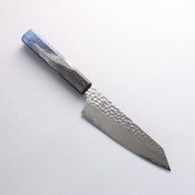  Sakai Takayuki Rinnou VG10 33 Layer Damascus Kengata Santoku160mm Blue Lacquered Handle - Seisuke Knife