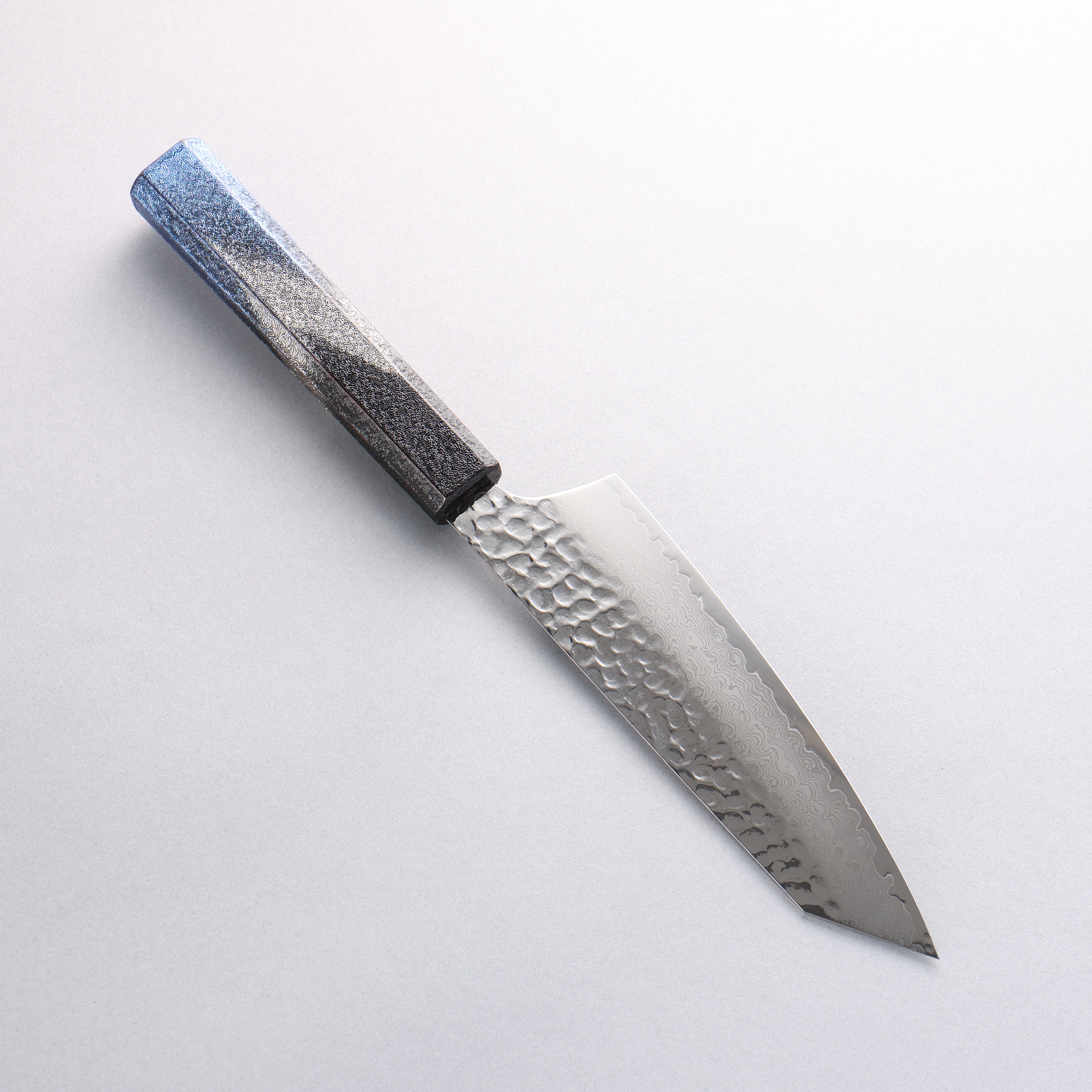Sakai Takayuki Rinnou VG10 33 Layer Damascus Kengata Santoku160mm Blue Lacquered Handle - Seisuke Knife