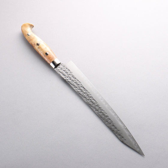 Yu Kurosaki Senko Ei SG2 Hammered Sujihiki 240mm White Maple Handle - Seisuke Knife