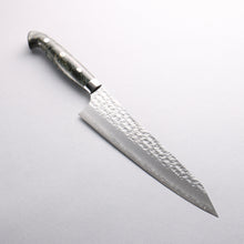  Yu Kurosaki Senko Ei SG2 Hammered Gyuto 210mm Gray Stablilized Wood Handle - Seisuke Knife