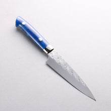  Takeshi Saji SPG STRIX Hammered Migaki Finished Petty-Utility 130mm Blue Acrylic Handle - Seisuke Knife