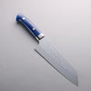 Takeshi Saji SPG STRIX Hammered Migaki Finished Bunka 180mm Blue Acrylic Handle - Seisuke Knife - Slide 1