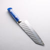 Takeshi Saji SPG STRIX Hammered Migaki Finished Bunka 180mm Blue Acrylic Handle - Seisuke Knife - Slide 2